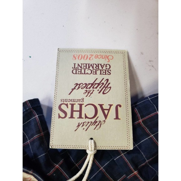 J.A.C.H.S Mens One Size Blue Plaid Cotton Stretch Lizard Lounge Scarves NWT - Picture 4 of 4